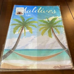 Eclectic fun decorative throw pillow cover Maldives 17” x 11.5”